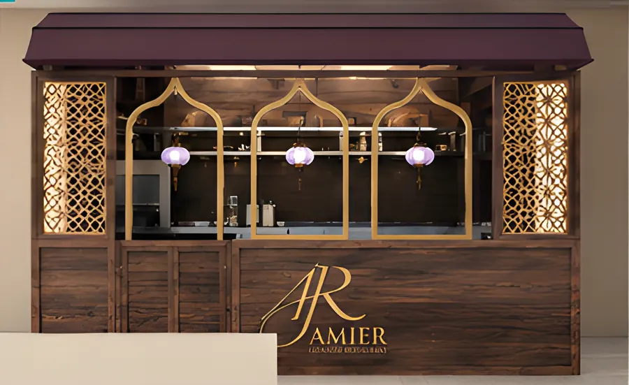 Foodstand vooraanzicht, 3D-visualisatie