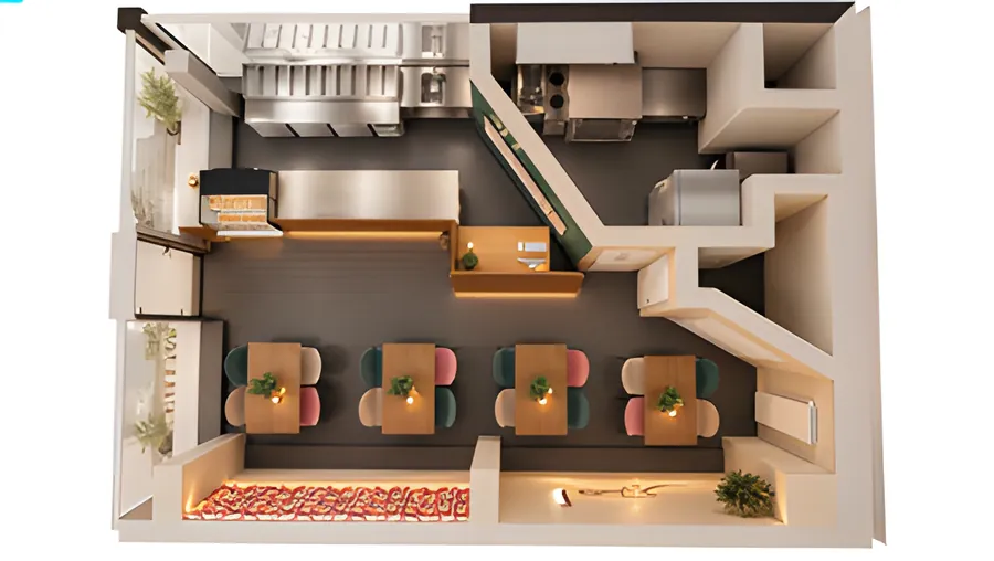 3D-plattegrond met indeling en functionaliteit