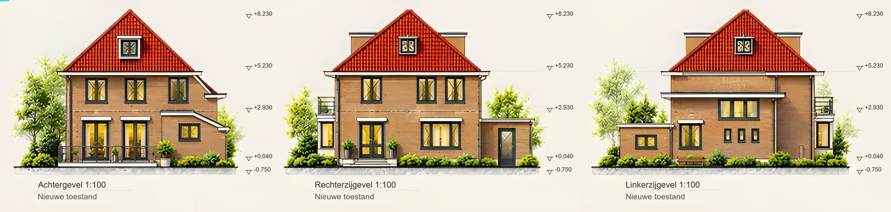 Gevelaanzichten Molendijk: nieuw
