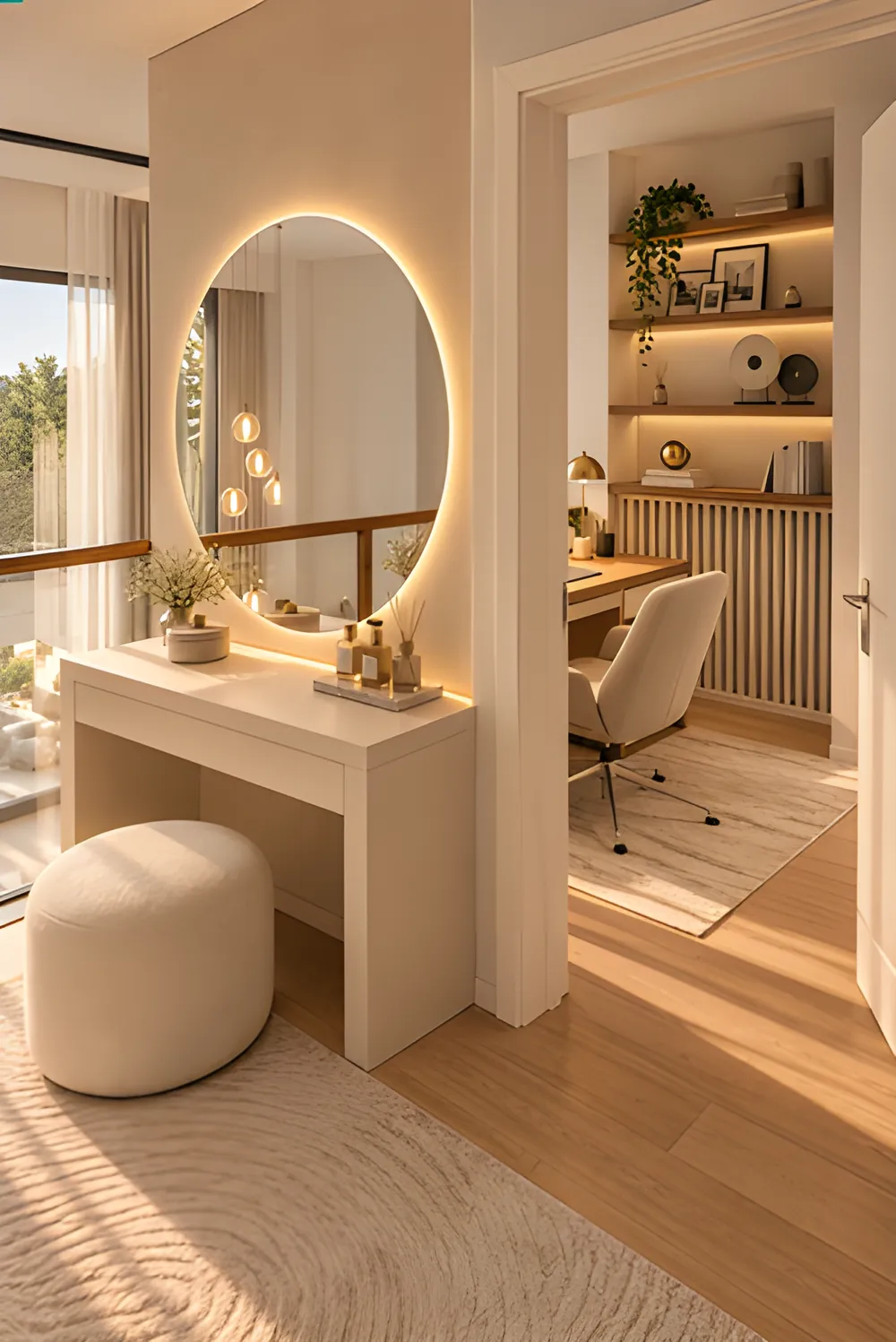 Kleedkamer met kaptafel